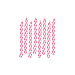 Pretty Pink Candy Stripe Birthday Candles, 24-ct - Pack of 12