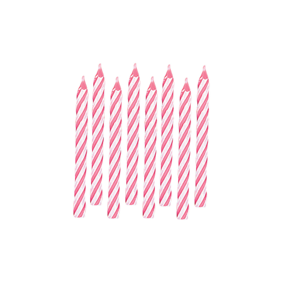 Pretty Pink Candy Stripe Birthday Candles, 24-ct - Case of 144
