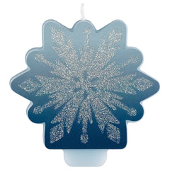 Disney Frozen Glitter Snowflake Candle, Blue/Silver, 3 inch - Pack of 6