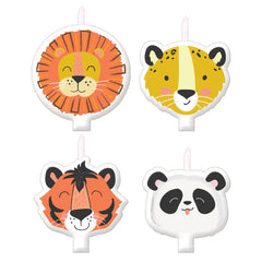 Get Wild Lion/Cheetah/Tiger/Panda Wax Candle Set, Orange/Yellow, 2-inch, 4-pk - Case of 72