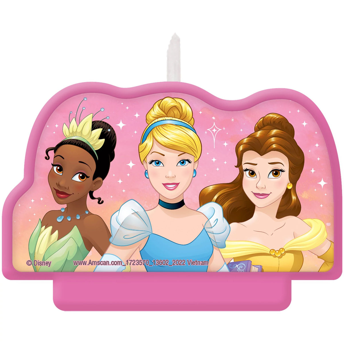 Disney Princess Crown Wax Candle, Pink/Gold, 3.5 inch - Case of 72