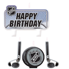 NHL Happy Birthday Wax Candle Set, Blue/Black, 4.5-inch, 4-pk - Case of 72