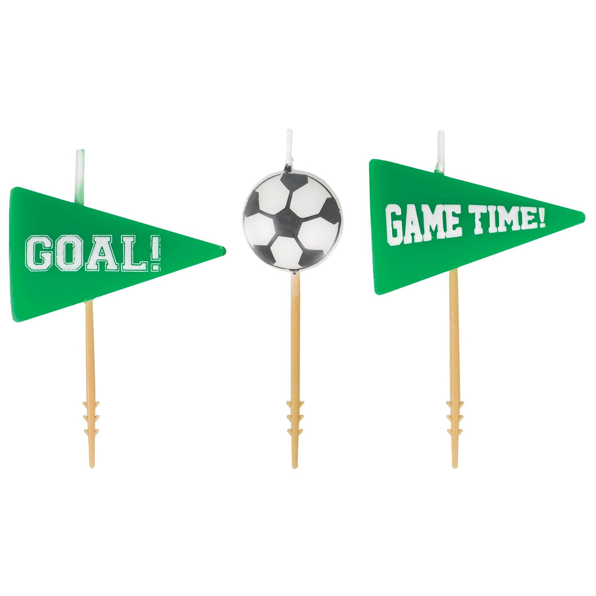 Soccer Game Time Wax Candle Set, Green, 3-inch, 6-pk - Pack of 6