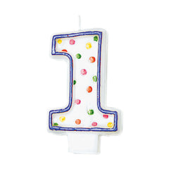 Multi-Colored Polka Dot Number 1 Wax Candle - Pack of 12