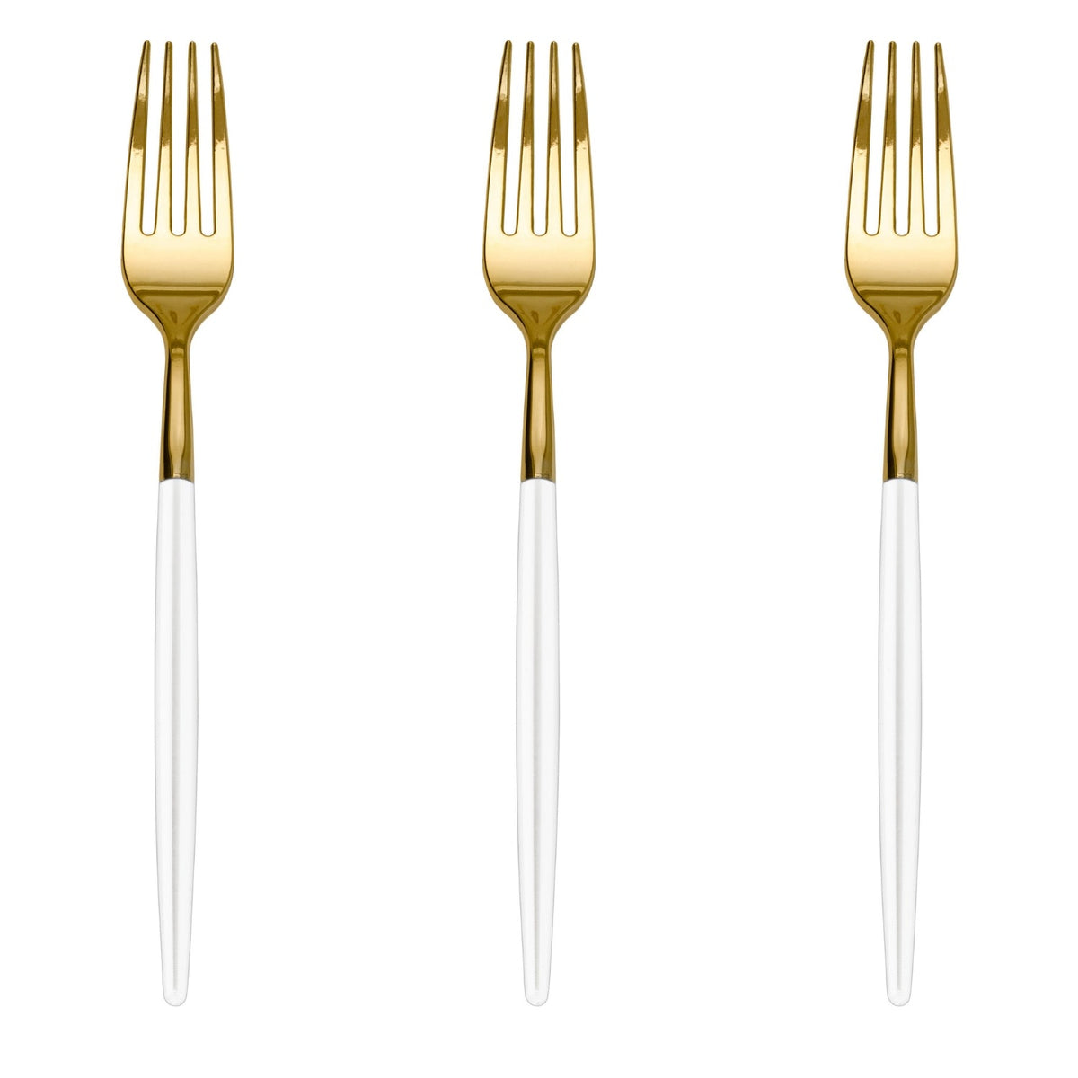 Trendables Forks Ivory/Gold | 40 Count