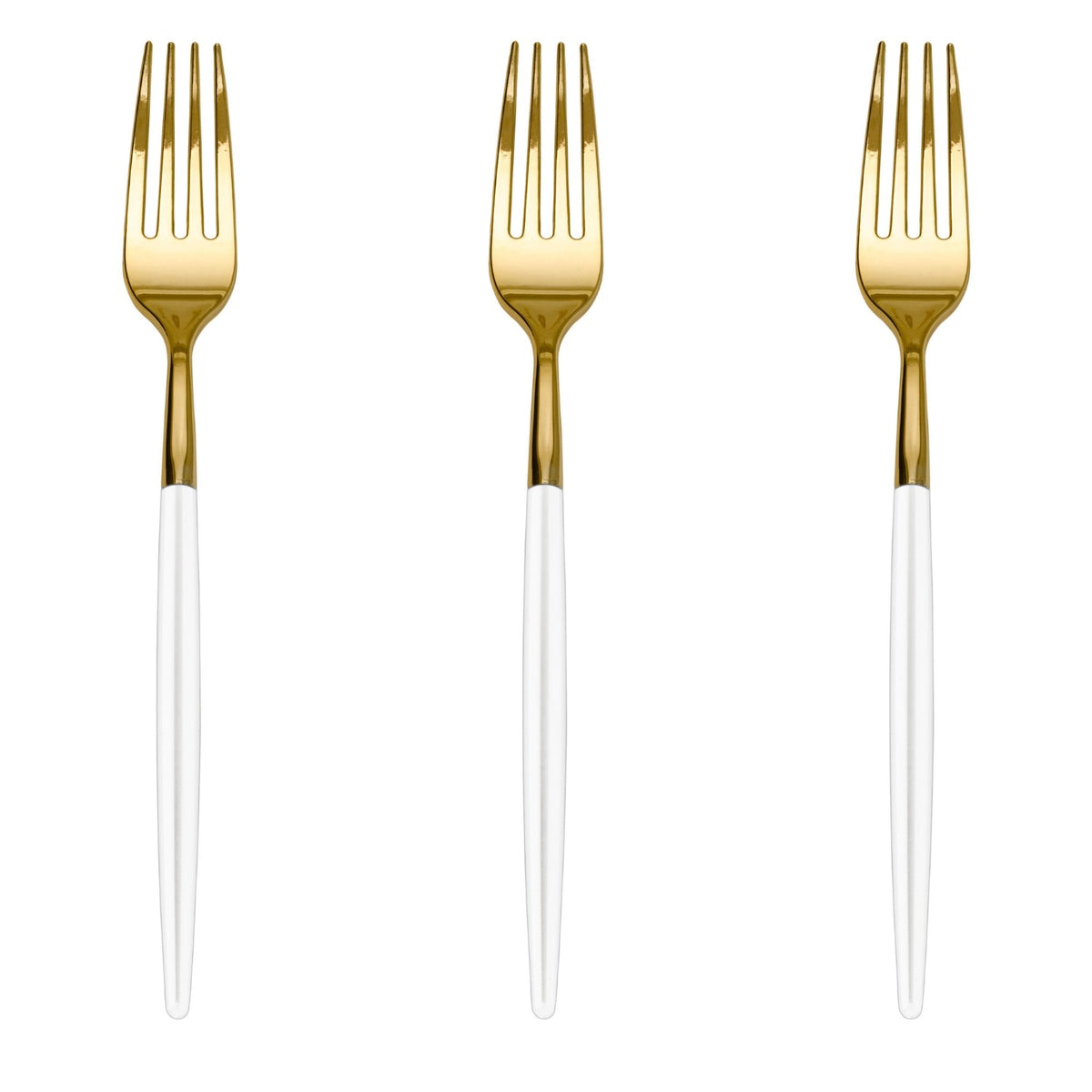 Trendables Forks Ivory/Gold | 480 Count