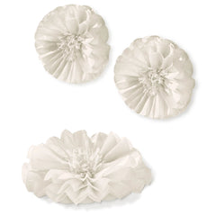 Tissue Pom Pom Decorations, White, 9-inch, 3-ct - Pack of 6