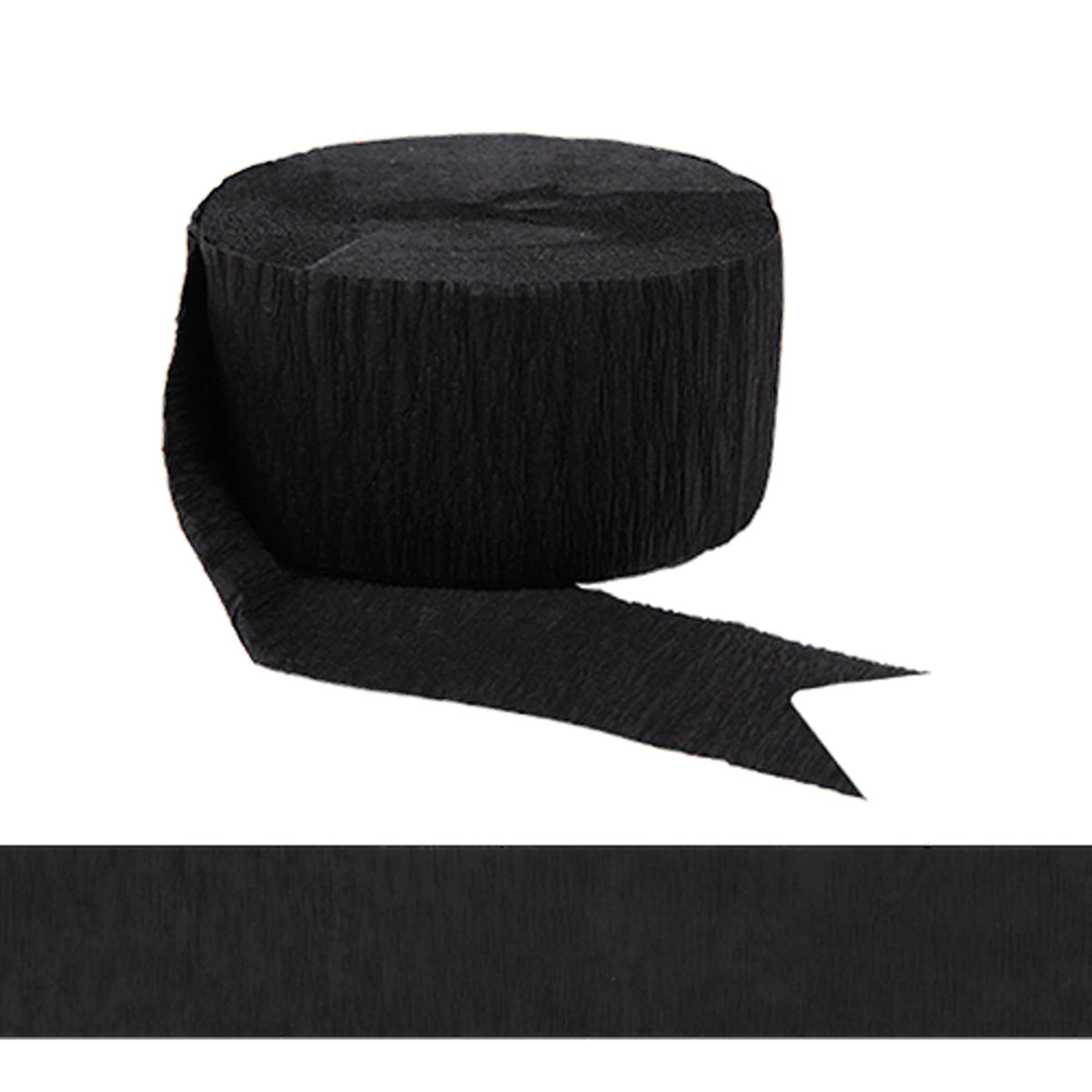 Classic Black Crepe Paper Streamer - 81 Feet - Pack of 16