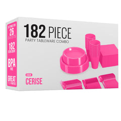 182 Piece Combo Set - Service For 26 - Cerise