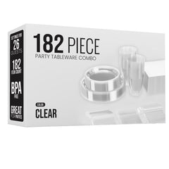 182 Piece Combo Set - Service For 26 - Clear