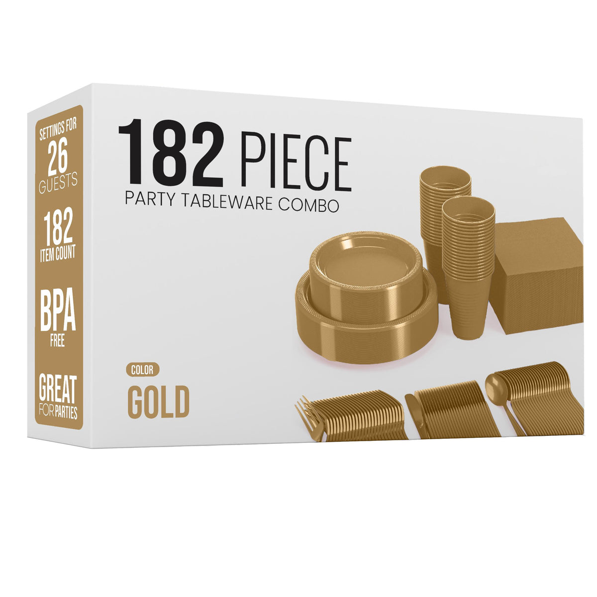 182 Piece Combo Set - Service For 26 - Gold