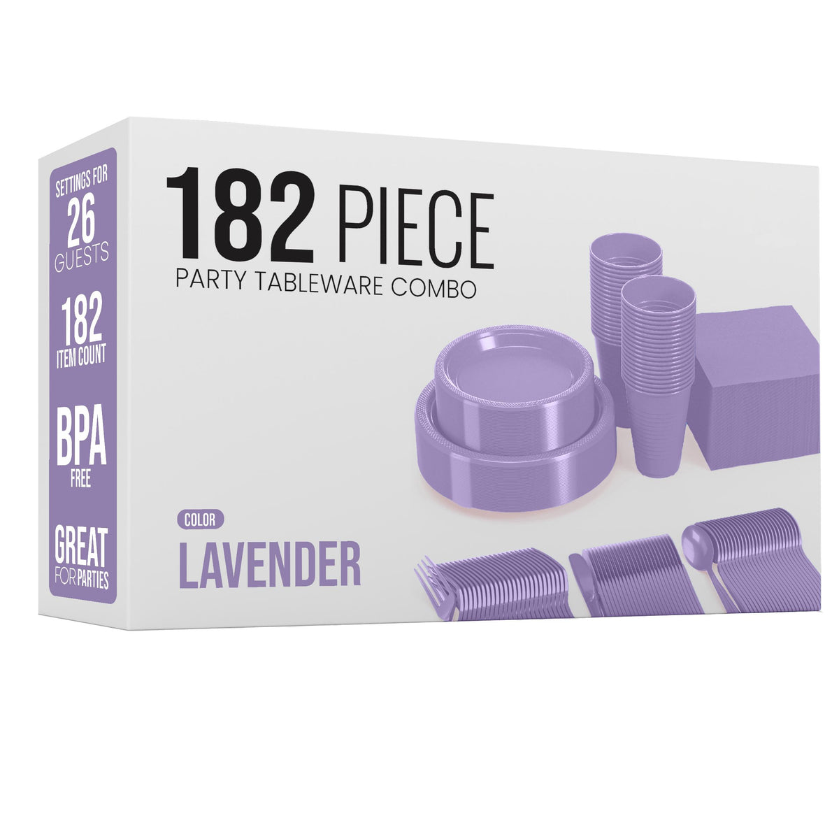 182 Piece Combo Set - Service For 26 - Lavender