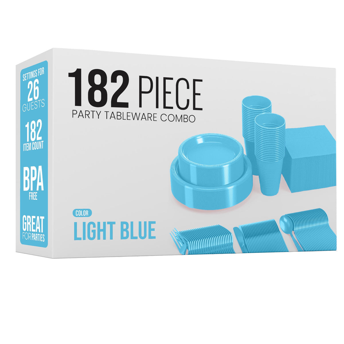 182 Piece Combo Set - Service For 26 - Light Blue