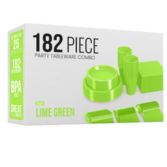 182 Piece Combo Set - Service For 26 - Lime Green