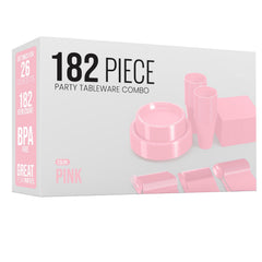 182 Piece Combo Set - Service For 26 - Pink