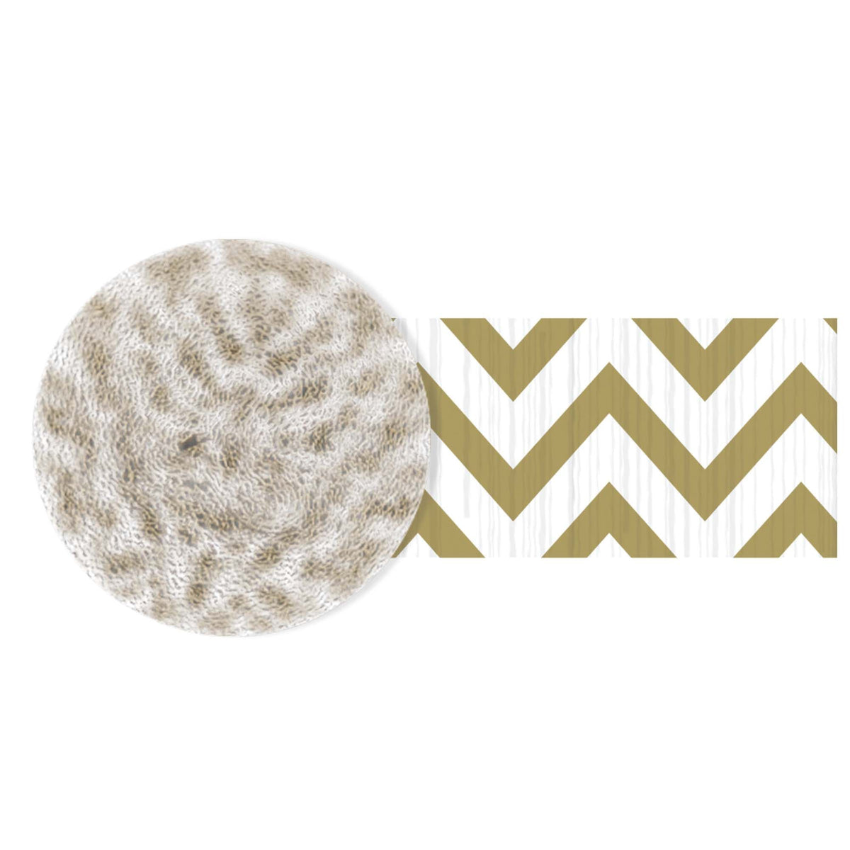 Crepe Paper Streamer, Gold/White, Chevron, 81-foot - Pack of 4