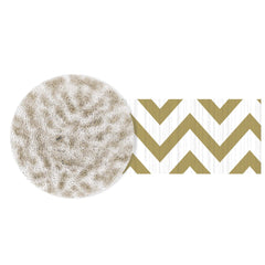 Crepe Paper Streamer, Gold/White, Chevron, 81-foot - Case of 72