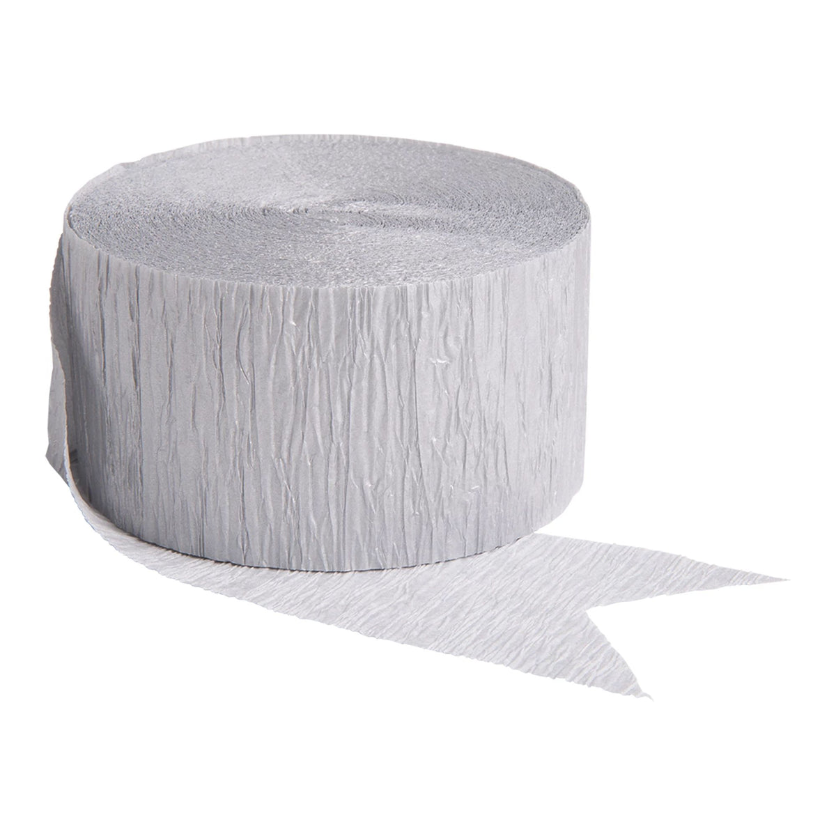 Silver Crepe Streamer - 81ft - Pack of 4