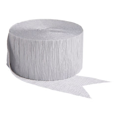 Silver Crepe Streamer - 81ft - Pack of 4
