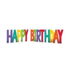 Rainbow Happy Birthday Yard Sign, 12-in, for Birthday Party - Case of 24