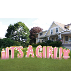It's A Girl Yard Stake Signs, Pink, 28-inch, 11-ct - Case of 2