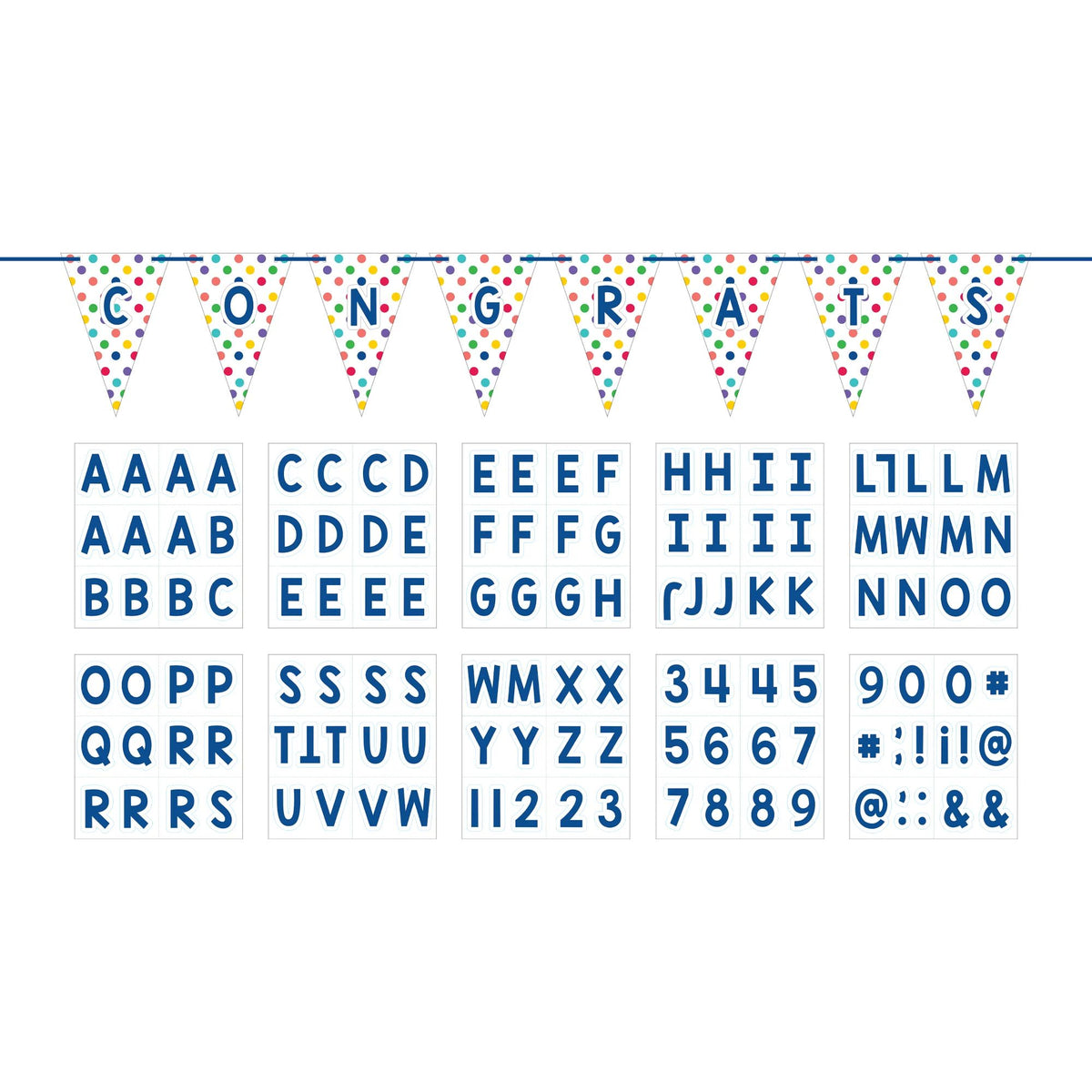Customizable Birthday Banner Kit with Letters & Symbols - Case of 12