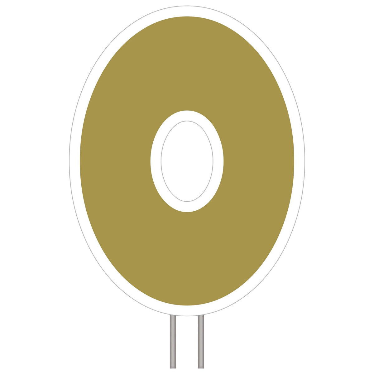 Gold Number 0 Yard Sign - Pack of 3