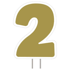 Gold Number 2 Yard Sign - Perfect for Birthdays and Celebrations - Case of 24