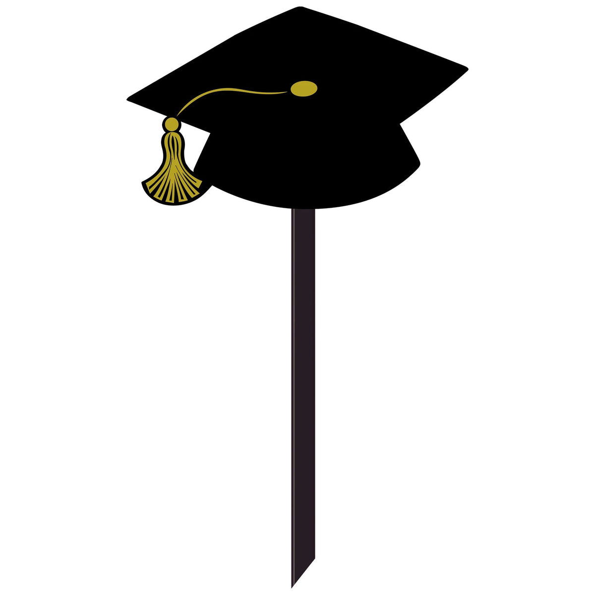 Graduation Cap Yard Stake Sign, Black, 24-inch - Pack of 24