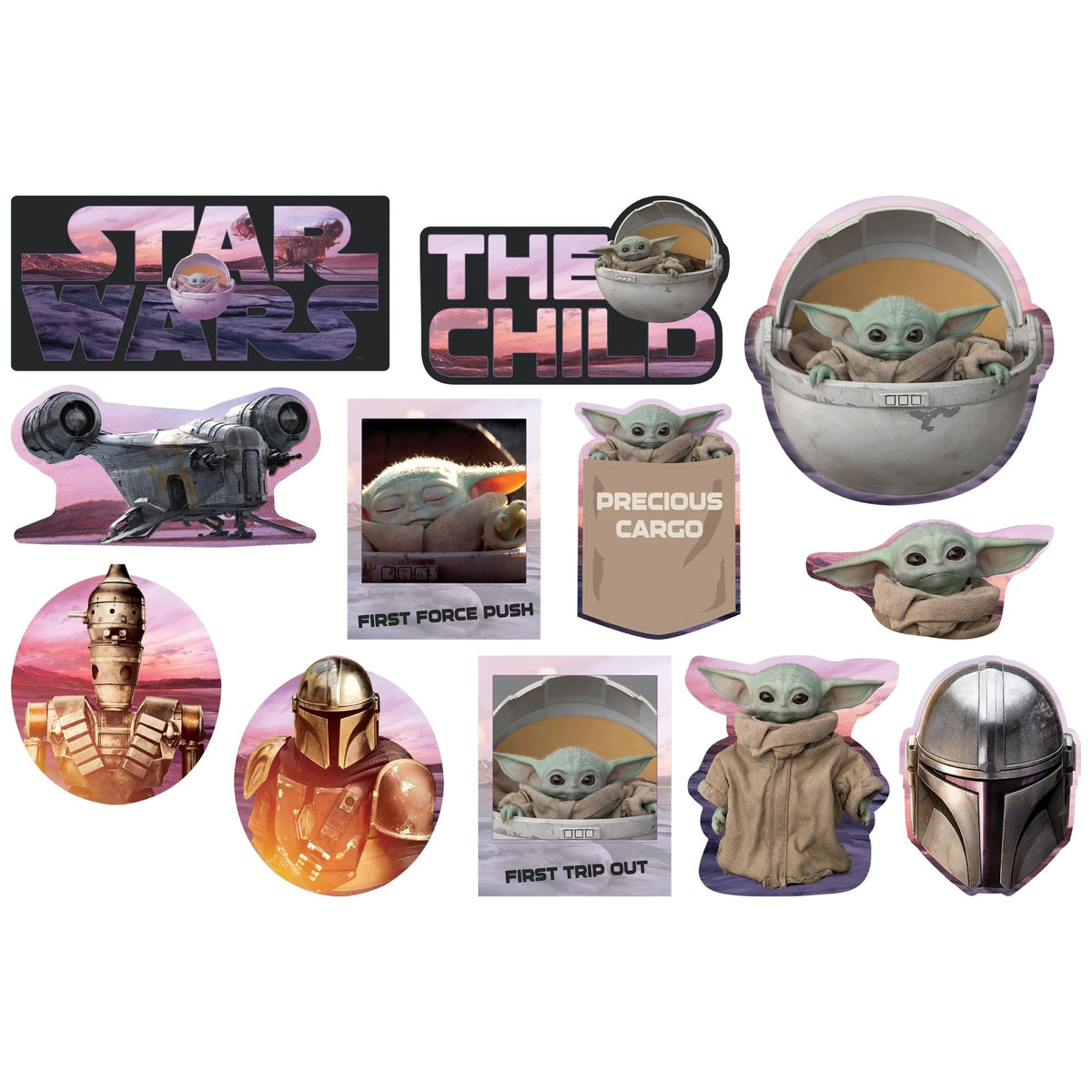 Disney Star Wars Mandalorian Cutout Decorations, 13 inch, 12-ct - Case of 48