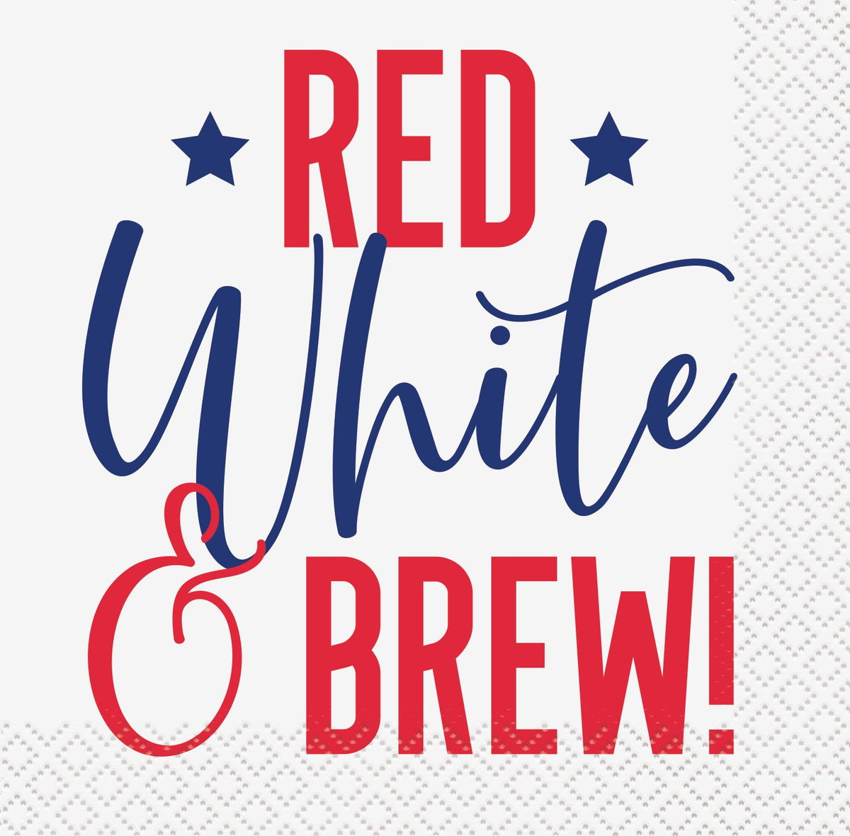 Peppy Patriotic "Red White & Brew" Beverage Napkins | 80 Count