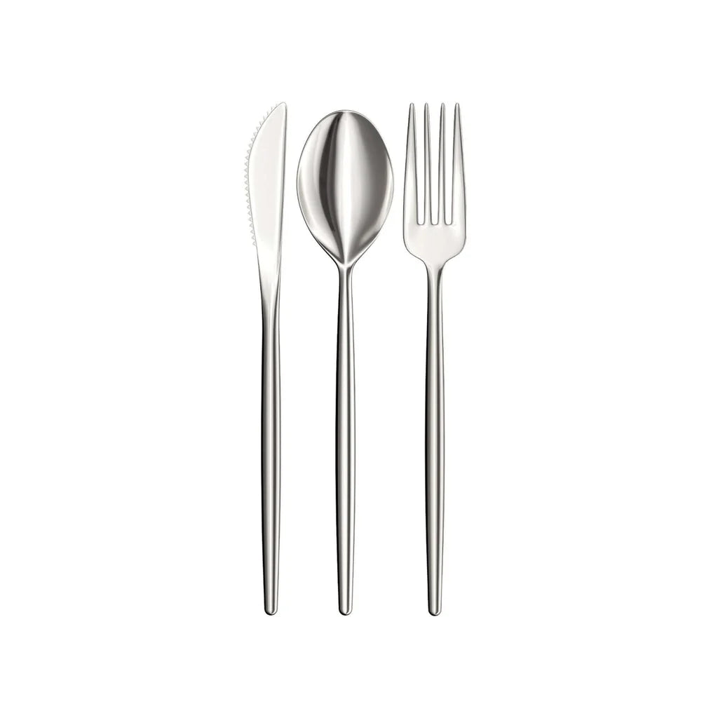 120 Piece Gloss Silver Cutlery Combo | 40/40/40