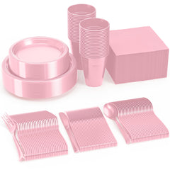 182 Piece Combo Set - Service For 26 - Pink