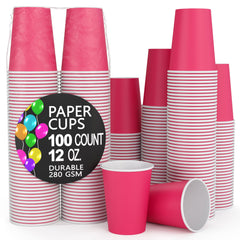 12 Oz. Cerise Paper Cups | 100 Count