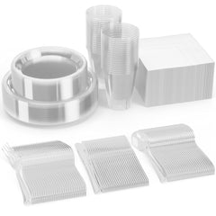 182 Piece Combo Set - Service For 26 - Clear