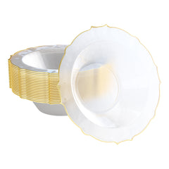 12 Oz. Clear/Gold Petal Bowls | 40 Count