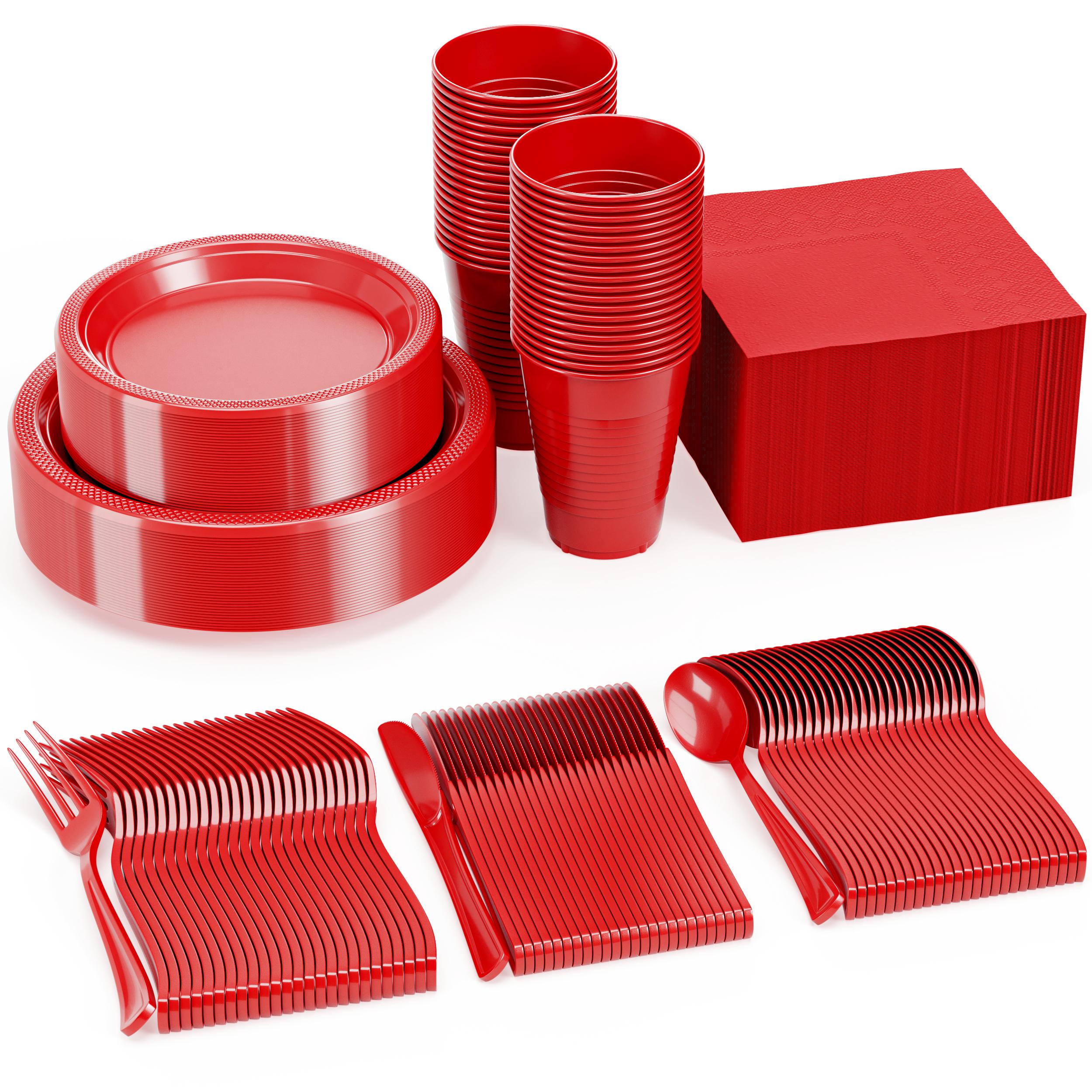 182 Piece Combo Set - Service For 26 - Red