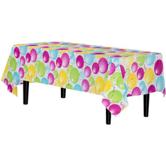 Balloon Print Plastic Table Cover | 12 Pack