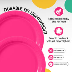 7 In. Cerise Paper Plates | 100 Count