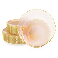 Rosé/Gold Petal Plates Combo Pack | 40/40