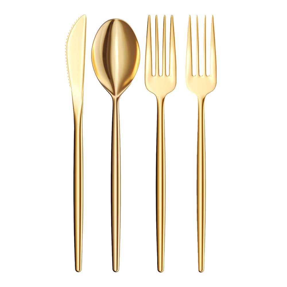 480 Piece Gloss Gold Full Cutlery Combo Set