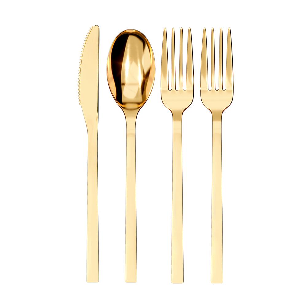 480 Piece Mod Gold Full Cutlery Combo Set