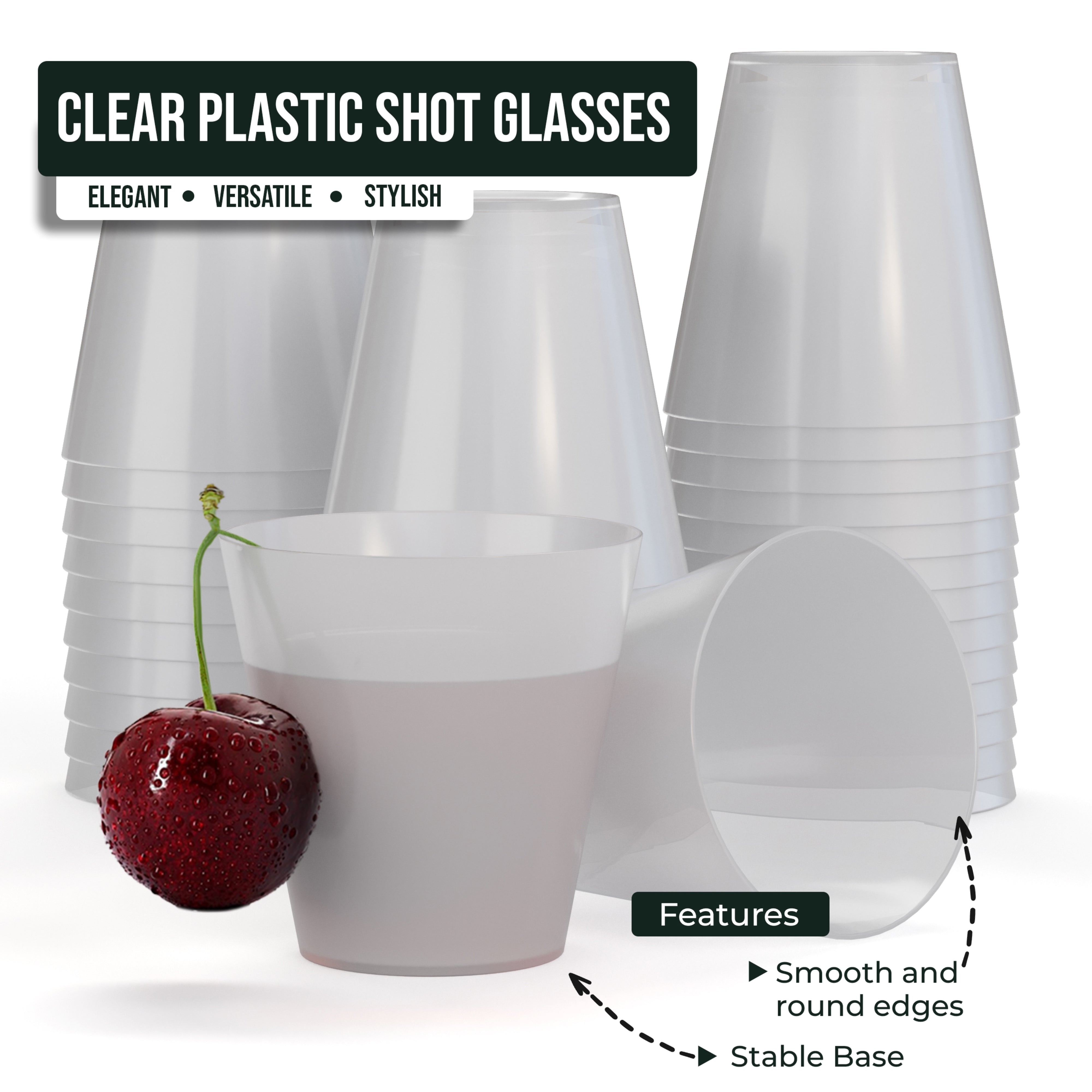 2 Oz. White Pearl Plastic Shot Glasses | 2500 Count