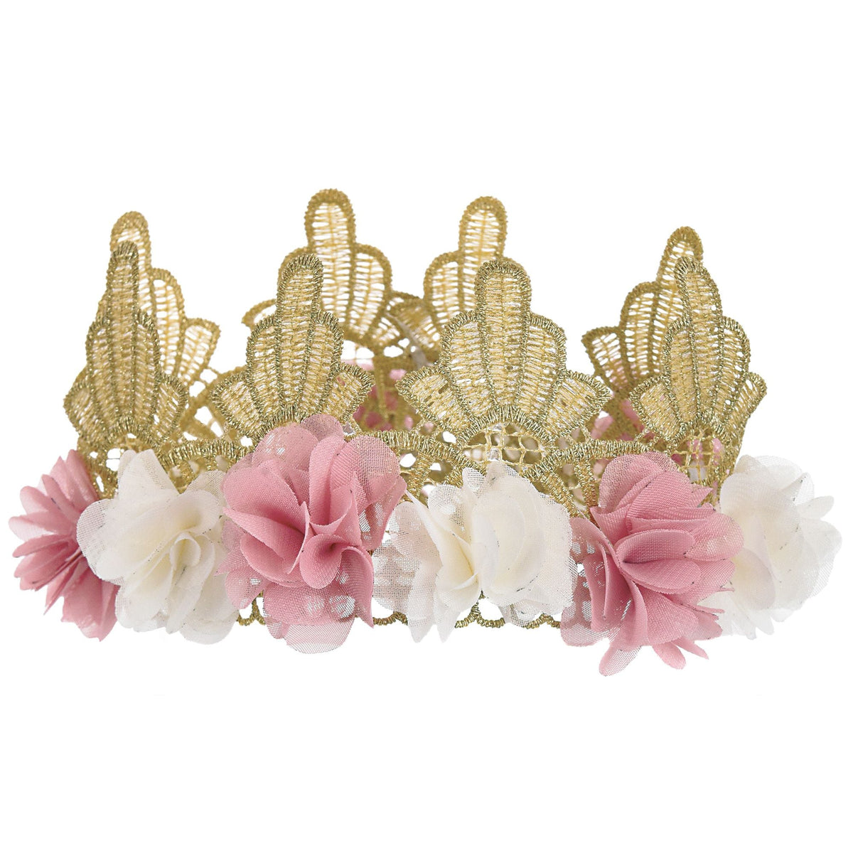 1st Birthday Tulle Crown Headpiece, One Size, Pink - Pack of 6