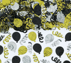 Metallic Balloons & Streamers Confetti, Gold/Silver/Black, 2.5 oz - Case of 48