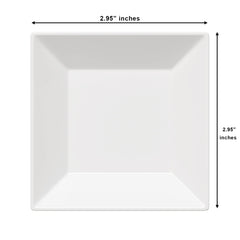 2.75 In. White Square Miniature Plates | 100 Count