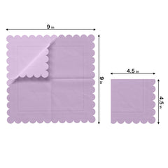 Lavender Scallop Beverage Napkins | 100 Count