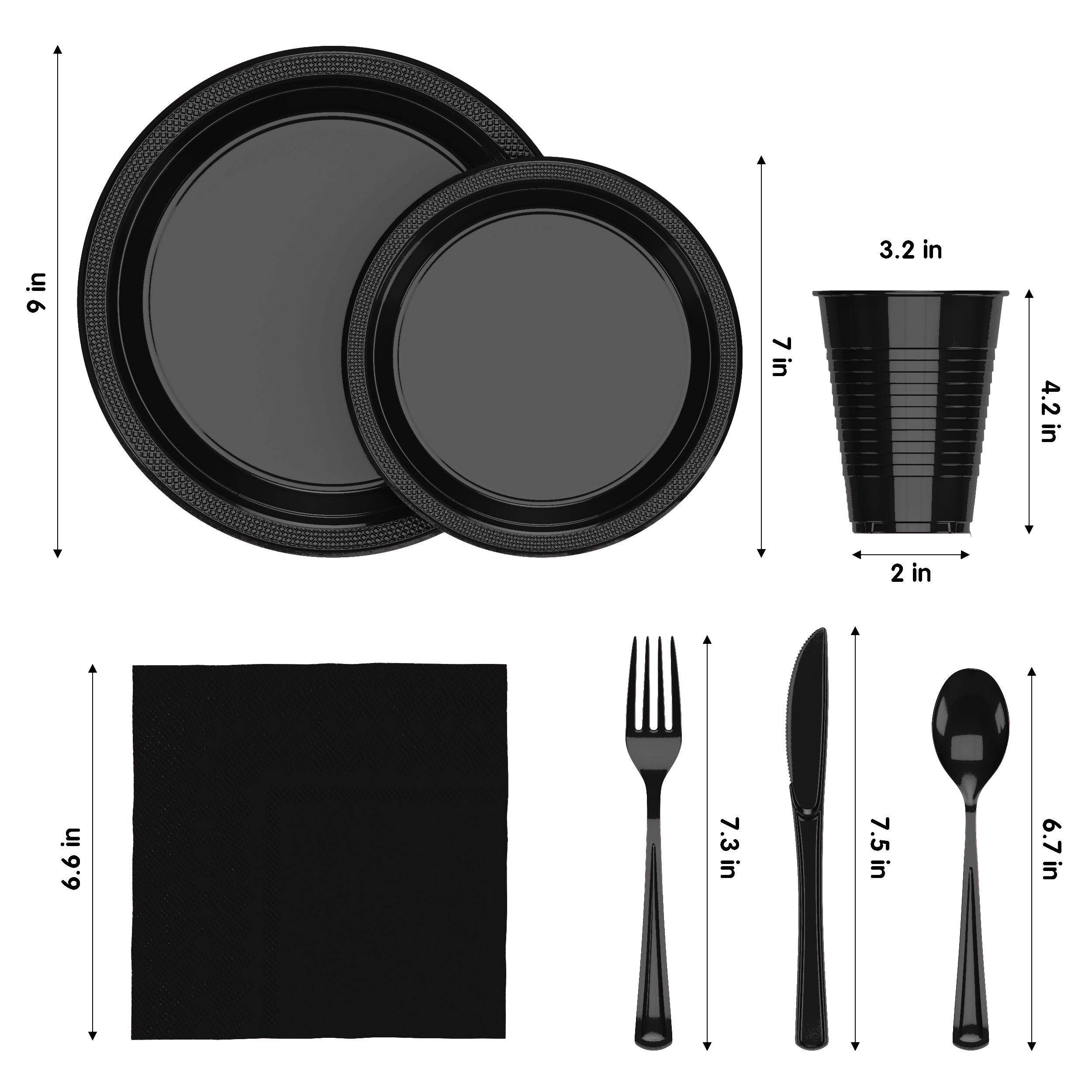 182 Piece Combo Set - Service For 26 - Black