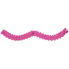 Bright Pink Tissue Paper Garland, 12-foot - Pack of 12