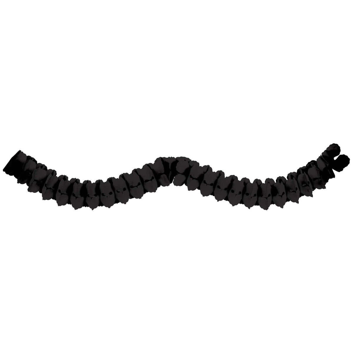 Jet Black Tissue Paper Garland - Pack of 12